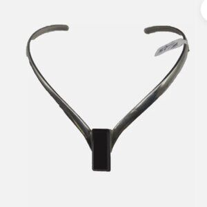 Mexico Taxco 925 Sterling Silver Stamped Black Onyx? Rectangle Stone Necklace